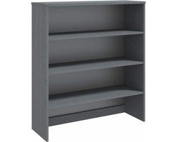 vidaXL - Opzetkast - HAMAR - 90x30x100 - cm - massief - grenenhout - donkergrijs