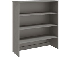 vidaXL - Opzetkast - HAMAR - 90x30x100 - cm - massief - grenenhout - lichtgrijs