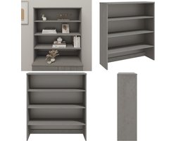 vidaXL Opzetkast HAMAR 90x30x100 cm massief grenenhout lichtgrijs - Opzetkast - Opzetkasten - Massief Houten Opzetkast - Houten Opzetkast Voor Dressoir