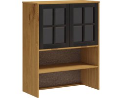 vidaXL - Opzetkast - met - glazen - deuren - FLAM - massief - grenenhout