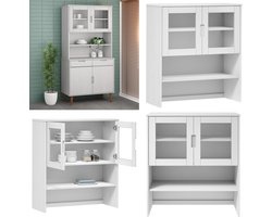 vidaXL Opzetkast MOLDE 90x35x100 cm massief grenenhout wit - Opzetkast - Opzetkasten - Massief Houten Opzetkast - Houten Opzetkast Voor Dressoir