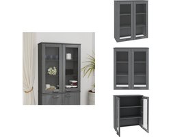 vidaXL Opzetkast - Opzetkasten - Bovenkast - Bovenbouw - Opzetkast HAMAR 85x35x100 cm massief grenenhout donkergrijs