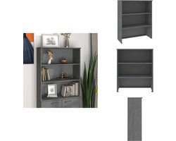 vidaXL Opzetkast - Opzetkasten - Bovenkast - Bovenbouw - Opzetkast HAMAR 85x35x100 cm massief grenenhout donkergrijs