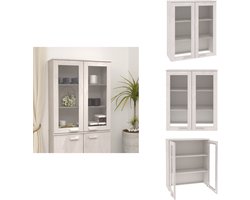 vidaXL Opzetkast - Opzetkasten - Bovenkast - Bovenbouw - Opzetkast HAMAR 85x35x100 cm massief grenenhout wit