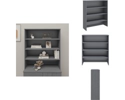vidaXL Opzetkast - Opzetkasten - Massief Houten Opzetkast - Houten Opzetkast Voor Dressoir - Opzetkast HAMAR 90x30x100 cm massief grenenhout donkergrijs
