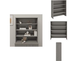 vidaXL Opzetkast - Opzetkasten - Massief Houten Opzetkast - Houten Opzetkast Voor Dressoir - Opzetkast HAMAR 90x30x100 cm massief grenenhout lichtgrijs