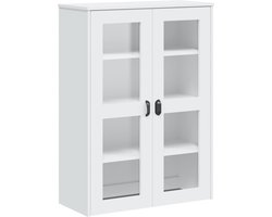 vidaXL - Opzetkast - VIKEN - bewerkt - hout - wit