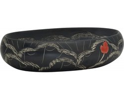 vidaXL - Opzetwasbak - ovaal - 59x40x15 - cm - keramiek - zwart