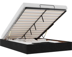 vidaXL - Ottoman - bedframe - zonder - matras - 140x190 - cm - fluweel - zwart