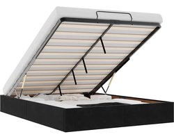 vidaXL - Ottoman - bedframe - zonder - matras - 140x200 - cm - fluweel - zwart