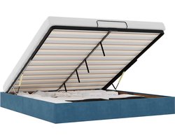 vidaXL - Ottoman - bedframe - zonder - matras - 180x200 - cm - fluweel - donkerblauw