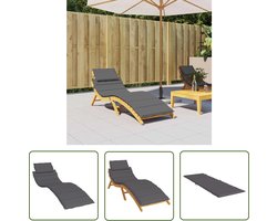 vidaXL Outdoor Kussen - Ligbedkussen - Ligbedkussen 186x58x4 cm oxford stof antracietkleurig - Lounge Kussen - Tuinkussen - Balkon Kussen