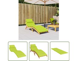 vidaXL Outdoor Kussen - Ligbedkussen - Ligbedkussen 186x58x4 cm oxford stof heldergroen - Tuinkussen - Lounge Kussen - Stofkussen