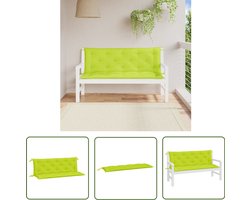 vidaXL Outdoor Kussens - Tuinbankkussens - Tuinbankkussens 2 st 150x50x7 cm oxford stof heldergroen - Balkon Kussens - Terras Kussens - Groene Kussens