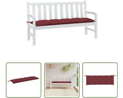 vidaXL Outdoor Kussent - Tuinbankkussent - Tuinbankkussen 150x50x7 cm stof gemêleerd wijnrood - Tuinkussen - Lounge Kussen - Balkon Kussen