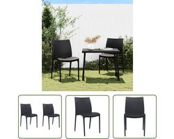 vidaXL Outdoor Meubilair - Tuinstoelen - Tuinstoelen 2 st 50x46x80 cm polypropeen antracietkleurig - Antraciet Kleur - Polypropeen - Stapelbaar