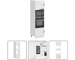 vidaXL Ovenkast - Keukenapparatuur - Ovenkasten 2 st Porto bewerkt hout wit - Houten Kast - Wit Meubel - Opslagruimte