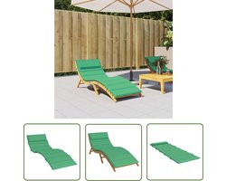 vidaXL Oxford Stof - Ligbedkussen - Ligbedkussen 180x60x4 cm oxford stof groen - Ligstoel - Tuinkussen - Balkondecoratie