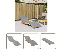 vidaXL Oxford Stof - Ligbedkussen - Ligbedkussen 200x60x3 cm oxford stof grijs - Loungekussen - Tuinkussen - Balkon Kussen