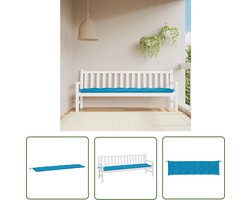 vidaXL Oxford Stof - Tuinbankkussen - Tuinbankkussen 200x50x7 cm oxford stof lichtblauw - Waterdicht - Antislip - Blauw