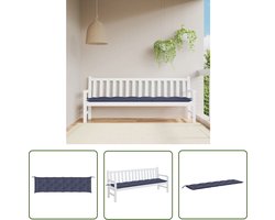 vidaXL Oxford Stof - Tuinbankkussen - Tuinbankkussen 200x50x7 cm oxford stof marineblauw - Marineblauw - Buitenkussen - Zitcomfort