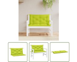 vidaXL Oxford Stof - Tuinbankkussens - Tuinbankkussens 2 st 100x50x7 cm oxford stof heldergroen - Zitkussens - Rugkussens - Buitenkussens