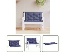 vidaXL Oxford Stof - Tuinbankkussens - Tuinbankkussens 2 st 100x50x7 cm oxford stof marineblauw - Tuinkussens - Lounge Set - Balkondecoratie