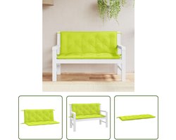 vidaXL Oxford Stof - Tuinbankkussens - Tuinbankkussens 2 st 120x50x7 cm oxford stof heldergroen - Zitcomfort - Waterdicht - Buitenkussens