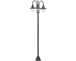 vidaXL Paalverlichting tuin E27 220 cm aluminium donkergroen 3-delig