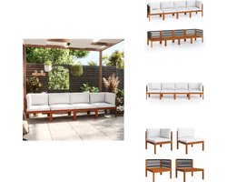 vidaXL Pallet Bank - Pallet Banken - 4-zits Bank - 4-zits Banken - Tuinbank 4-zits met kussen massief acaciahout