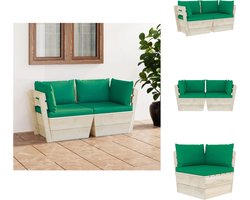 vidaXL Pallet Bank - Pallet Banken - Houten Palletbank - Houten Palletbanken - Tuinbank 2-zits met kussens pallet vurenhout