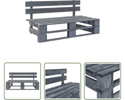 vidaXL Pallet Bank - Tuinbank - Tuinbank pallet hout grijs - Buitentijdbank - Grenshouten Bank - Tuinset