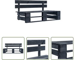 vidaXL Pallet Bank - Tuinbank - Tuinbank pallet hout zwart - Buitentijdbank - Tuinset - Lounge Set