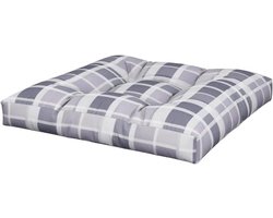 vidaXL Pallet cushion 70x70x12 cm fabric diamond pattern grey