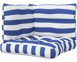 vidaXL Pallet cushions 3 pcs striped oxford fabric white and blue, sofa cushion, back cushion, seat cushion, seat cushion, pallet cushion, pallet back cushion