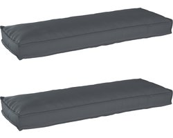 vidaXL - Pallet - Kussen - Set - 2 - pcs - Antraciet - 120 - x - 40 - x - 8 - cm - Oxford - stof