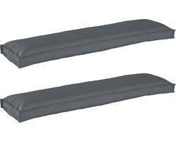 vidaXL - Pallet - Kussen - Set - 2 - pcs - Antraciet - 150 - x - 40 - x - 8 - cm - Oxford - stof