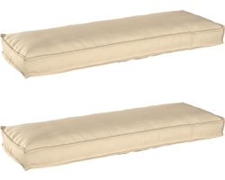 vidaXL - Pallet - Kussen - Set - 2 - pcs - Beige - 120 - x - 40 - x - 8 - cm - Oxford - stof