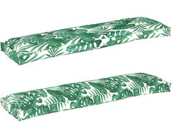 vidaXL - Pallet - Kussen - Set - 2 - pcs - Bladpatroon - 150 - x - 40 - x - 8 - cm - Oxford - stof