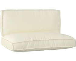 vidaXL - Pallet - Kussen - Set - 2 - pcs - Crème - 120 - x - 80 - x - 12 - cm - Oxford - stof