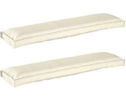 vidaXL - Pallet - Kussen - Set - 2 - pcs - Crème - 150 - x - 40 - x - 8 - cm - Oxford - stof