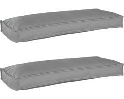 vidaXL - Pallet - Kussen - Set - 2 - pcs - Grijs - 100 - x - 40 - x - 8 - cm - Oxford - stof
