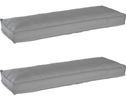 vidaXL - Pallet - Kussen - Set - 2 - pcs - Grijs - 120 - x - 40 - x - 8 - cm - Oxford - stof