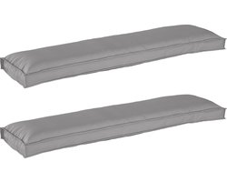 vidaXL - Pallet - Kussen - Set - 2 - pcs - Grijs - 150 - x - 40 - x - 8 - cm - Oxford - stof