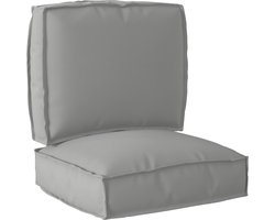 vidaXL - Pallet - Kussen - Set - 2 - pcs - Grijs - 50 - x - 50 - x - 12 - cm - Oxford - stof