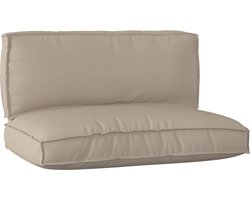 vidaXL - Pallet - Kussen - Set - 2 - pcs - Taupe - 120 - x - 80 - x - 12 - cm - Oxford - stof