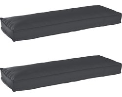 vidaXL - Pallet - Kussen - Set - 2 - pcs - Zwart - 120 - x - 40 - x - 8 - cm - Oxford - stof