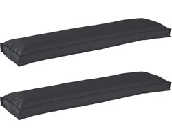 vidaXL - Pallet - Kussen - Set - 2 - pcs - Zwart - 150 - x - 40 - x - 8 - cm - Oxford - Stof