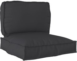 vidaXL - Pallet - Kussen - Set - 2 - pcs - Zwart - Oxford - Stof