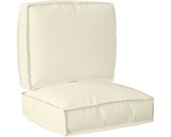 vidaXL - Pallet - Kussen - Set - Set - van - 2 - Crème - Polyester - Groot